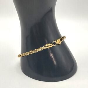 18k Gold Plated Bracelet Diamond Cut Chain Fashion Valentines Birthday Gift NEW!